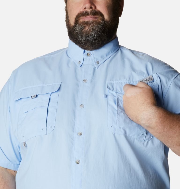 Men's Columbia PFG Bahama II Short Sleeve Shirts Light Blue | Plus Size CA-WCA80